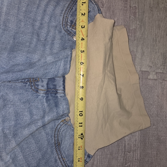 Haute Mama Womens Maternity Stylish Distressed Blue Cropped Jeans EUC XL - Picture 13 of 14